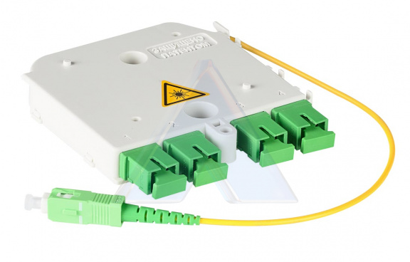 Муфта-кросс РО 1х4 PLC М3 SC/APC (модуль с адаптерами)