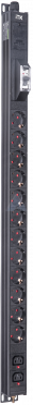 ITK BASE PDU вертикальный PV1111 20U 1 фаза 16А 12 розеток SCHUKO (немецкий стандарт) + 2 розетки C13 кабель 2,6м вилка SCHUKO (немецкий стандарт)